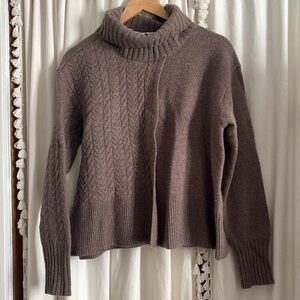 Eudon Choi x Rent the Runway Brown Cable Knit Turtleneck Sweater XXL